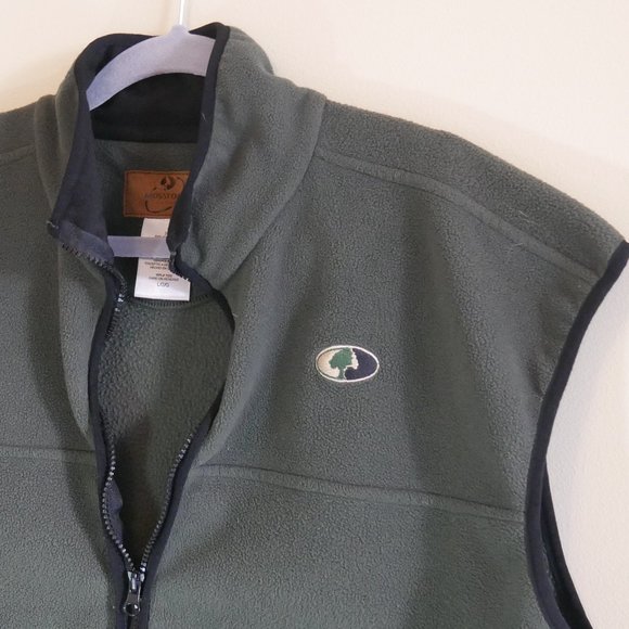Mossy Oak Men's Size L Green Fleece Zip Vest Sleeveless - Picture 1 of 7